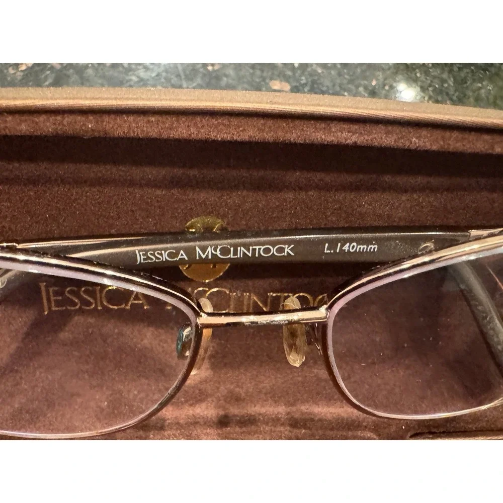 Jessica McClintock JMC 4031 Brown Metal Eyeglass Frames with Original Case 54-16